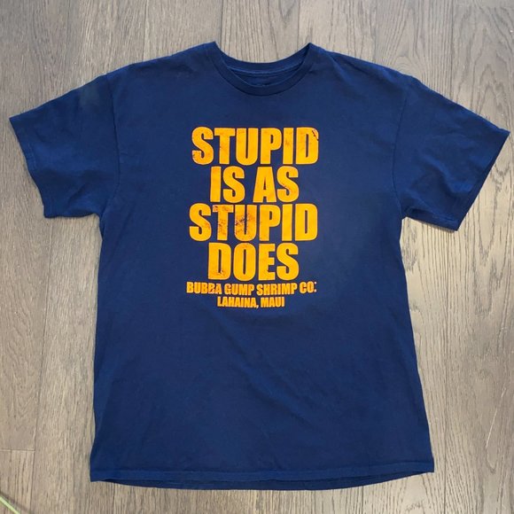 Baba Gump Stupid T-Shirt Men Large - Picture 1 of 3